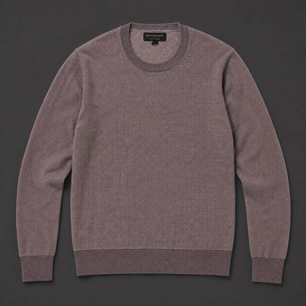 Banana Republic Premium Luxe Yarn Bird's Eye Crew-Neck Sweater